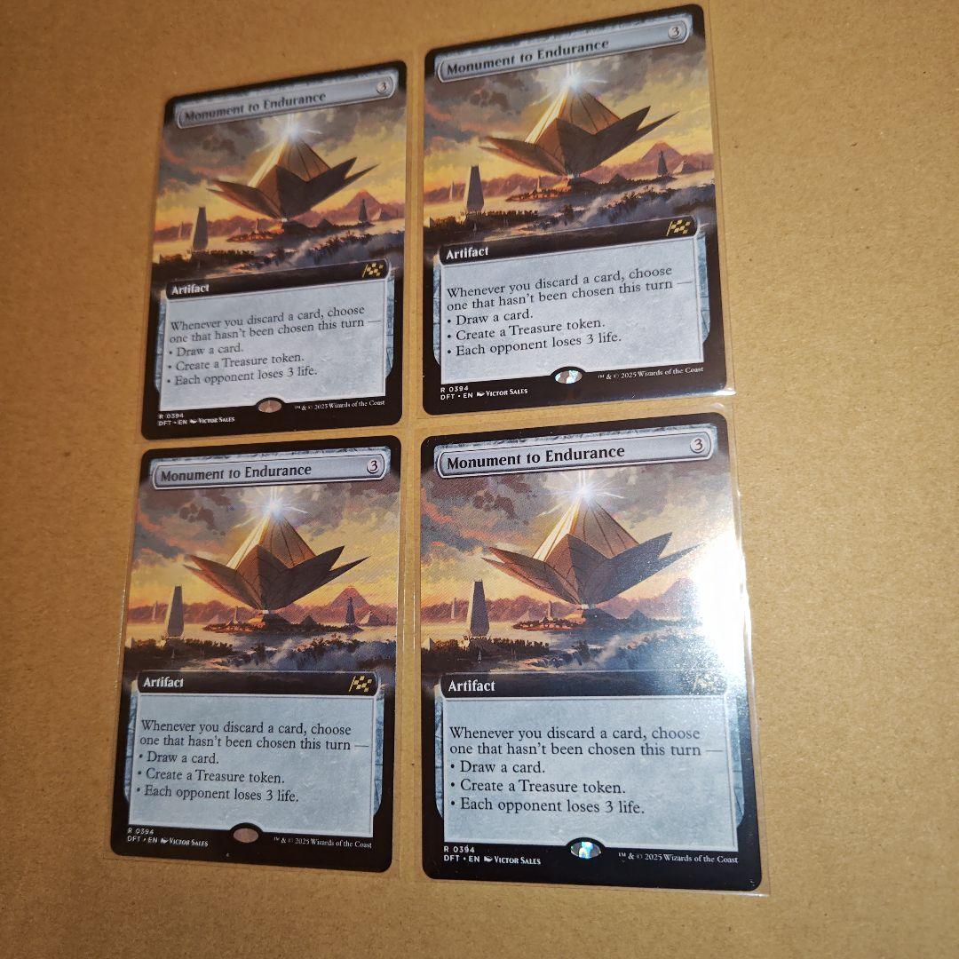 MTG 英語版　忍耐の記念碑 4枚セット　拡張アート