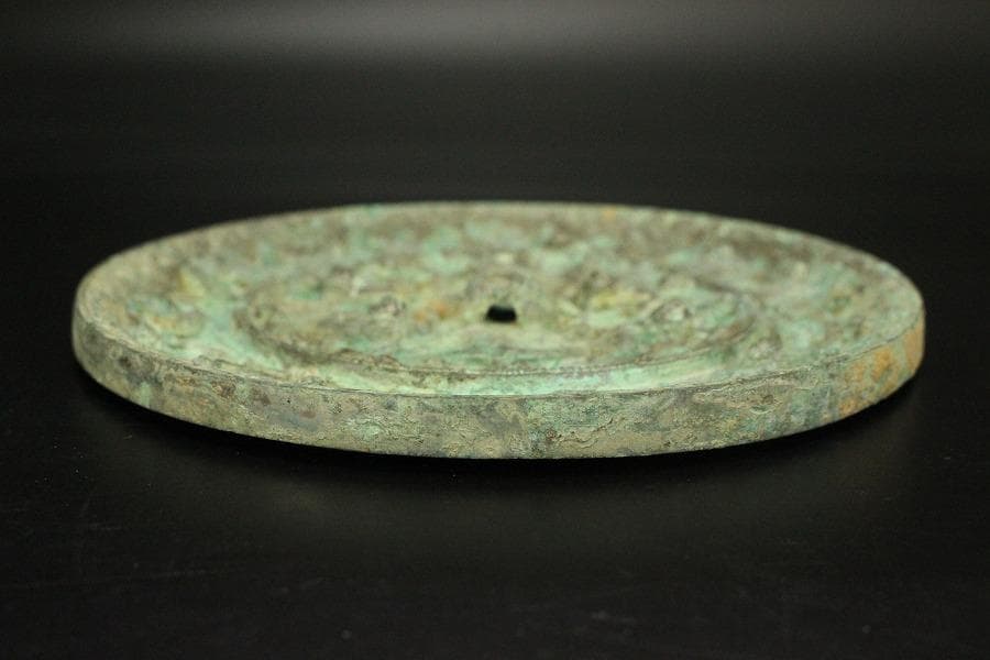 銅鏡 コレクター蔵品 φ16cm 古美術 古鏡(AZ997)