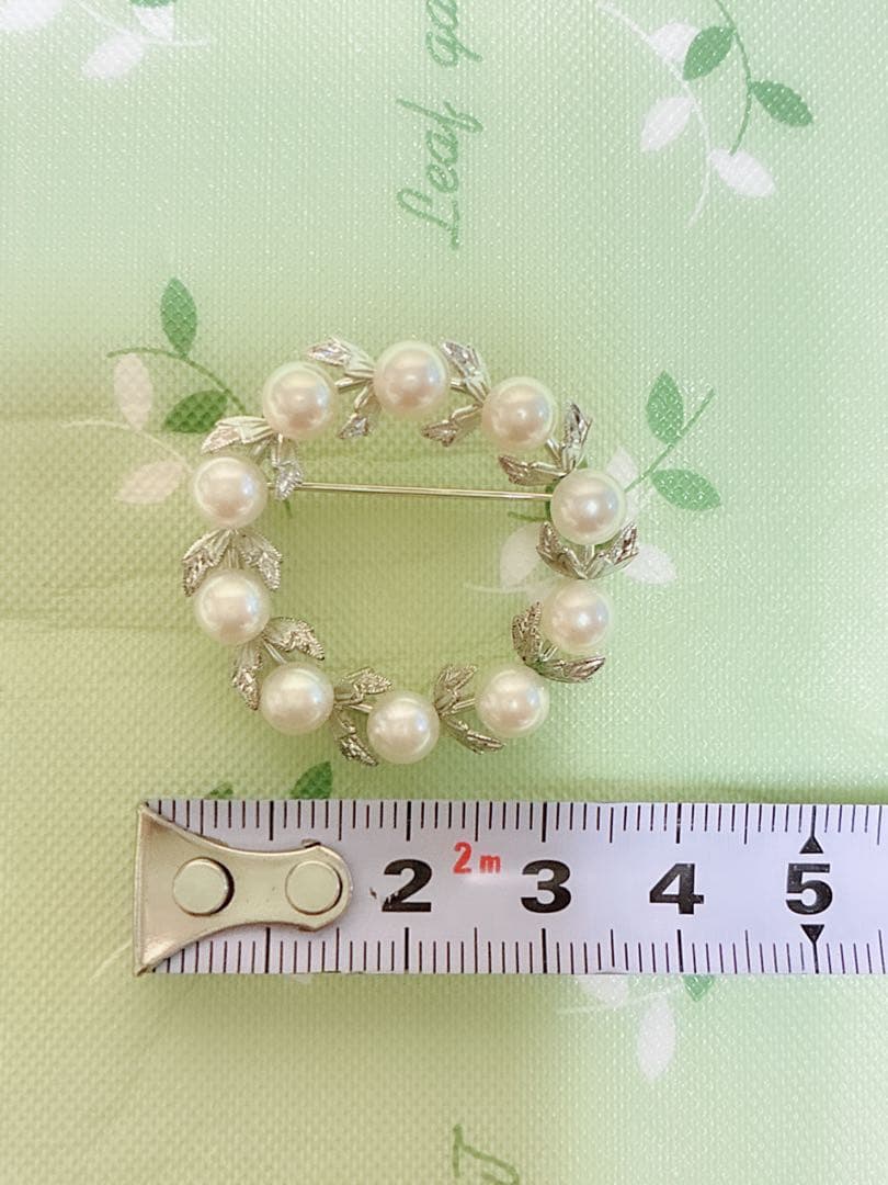 MIKIMOTO ミキモトシルバーブローチ パールサークル ケース箱付 刻印有り