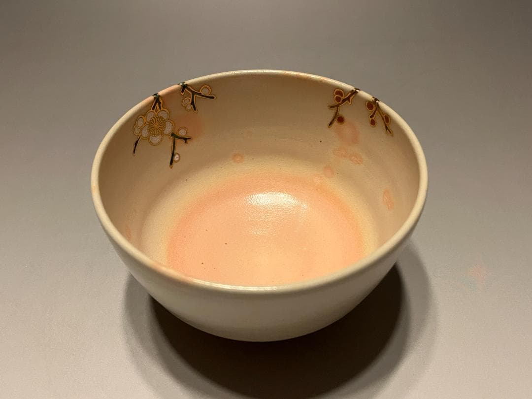 加賀瑞山　即中斎書付　万古焼　梅の絵茶碗　茶道具　表千家