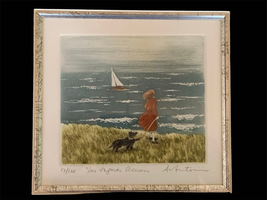 アントニーニ　浜辺　版画
