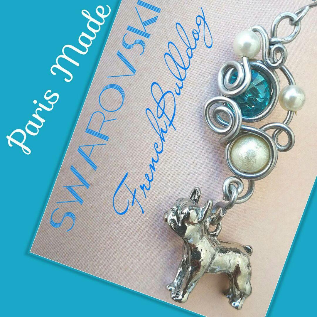 14kgf  パリ購入❤新品 フレンチブルドック 公式スワロフスキー　ピアス