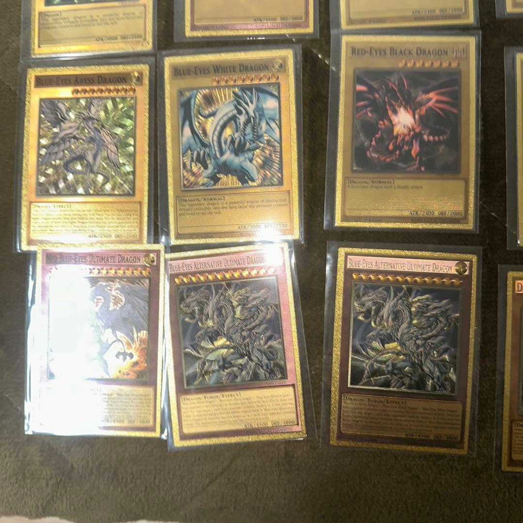 遊戯王 ブルーアイズホワイトドラゴン ゴールド レリーフ 合金 レプリカ有り