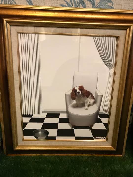 キャバリアグッズ絵画F8号キャンバス地にジークレイによるグラフィックアート