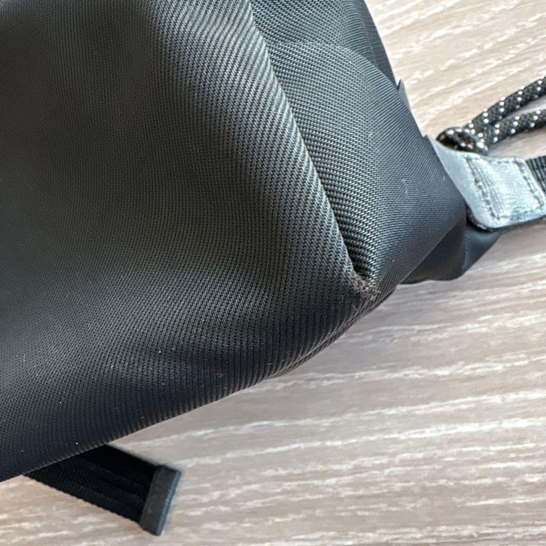 ロンシャン　ブラック ナイロン レザー ショルダーバッグ　Longchamp