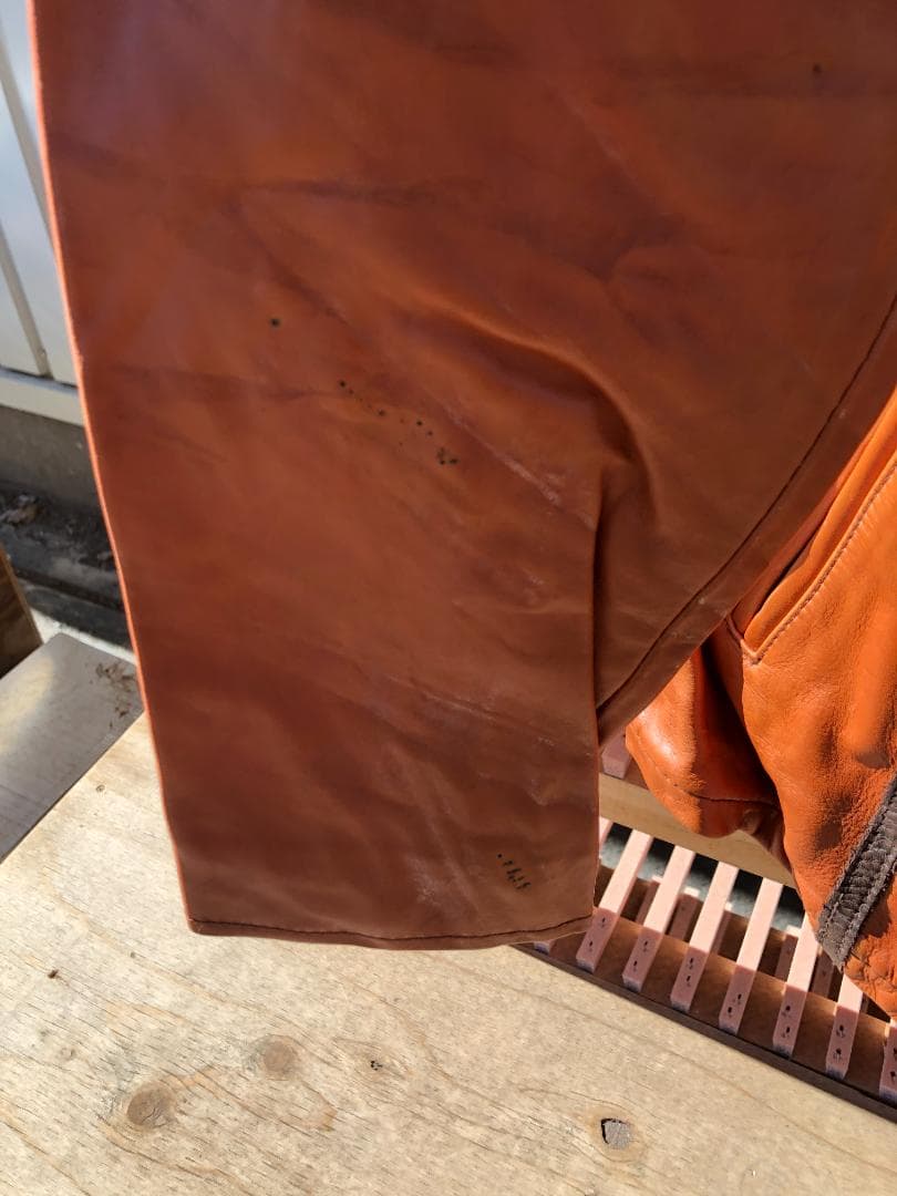 [訳あり] 新品 Schott シングルライダースレザージャケット ブラウン/L