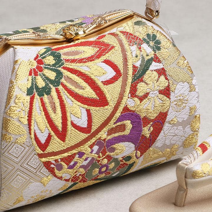 【新品】沙織謹製 草履バッグセット 24cm 古典柄 帯地 　03020