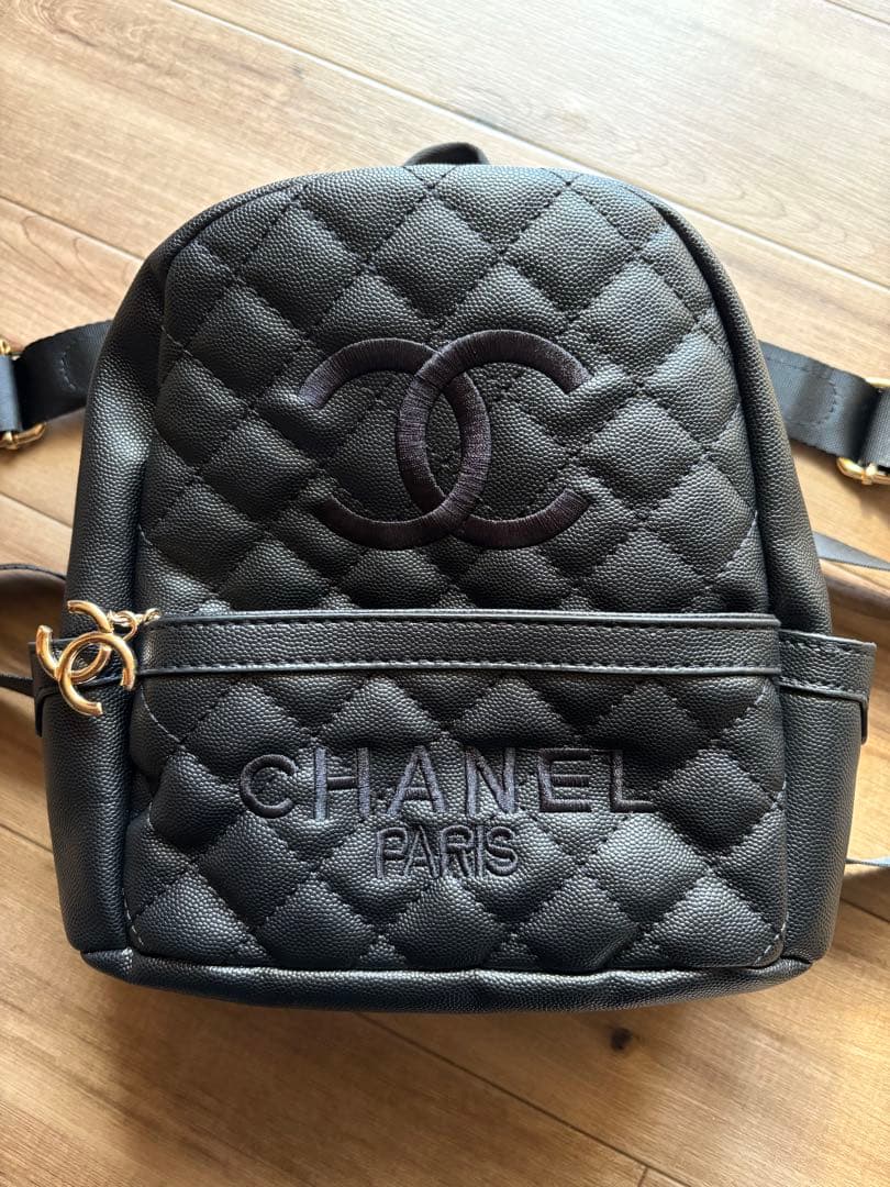 シャネル ブラック リュック ノベルティ キャビア調 年末限定価格！
