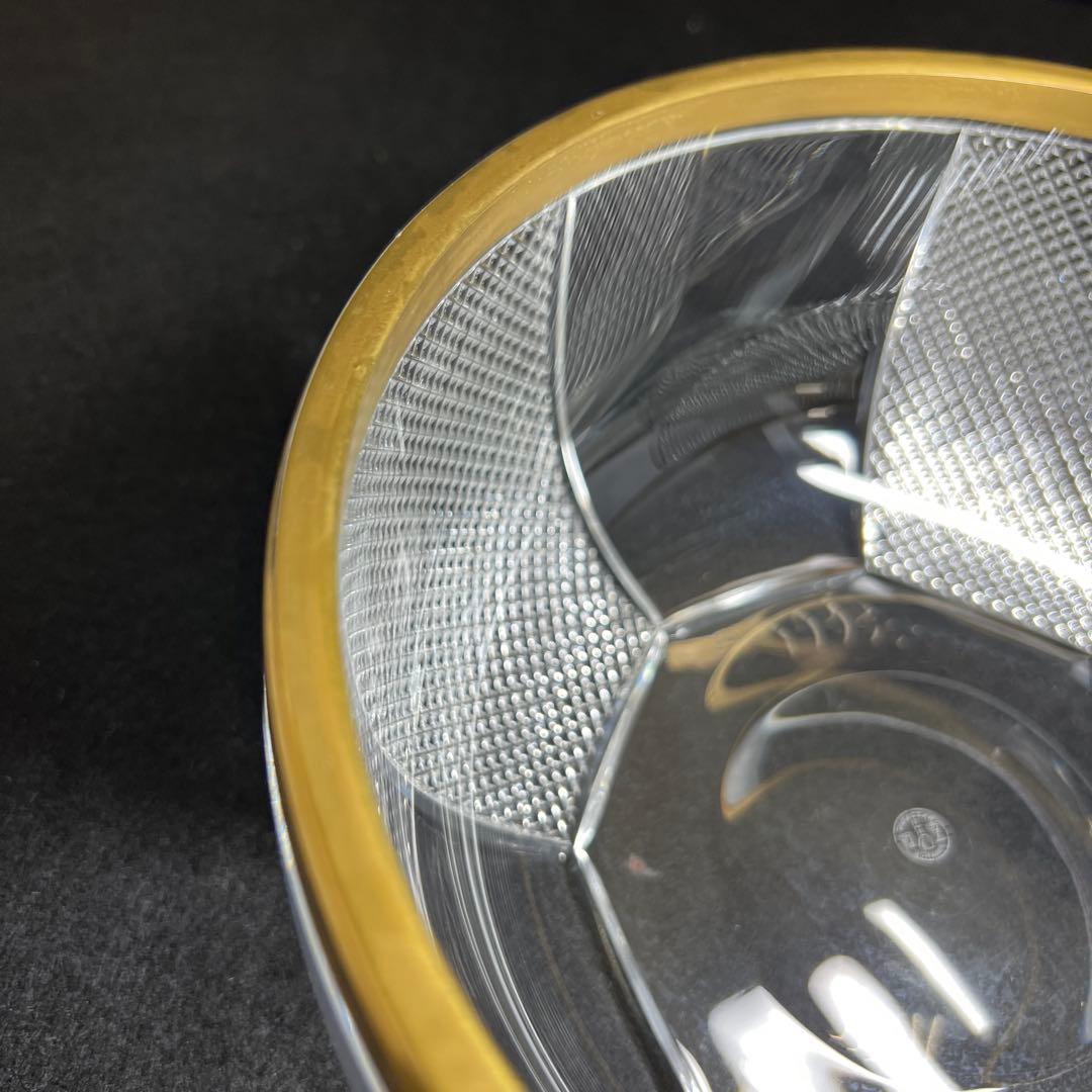 春海バカラ　金彩切子鉢　口径約21.5㎝　東Y7-1217☆1F