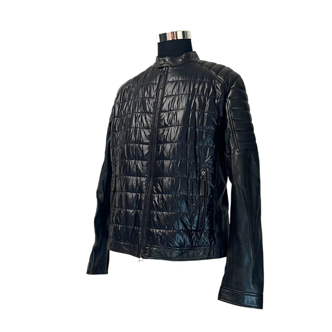 【新品】【52】HUGO BOSS 中綿 レザージャケット メンズ 現行品