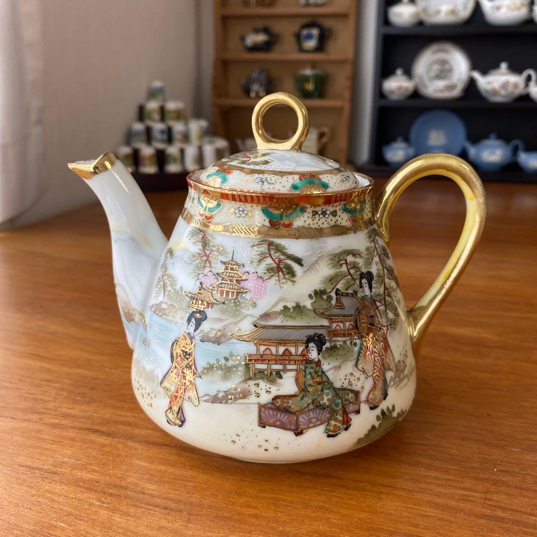 希少　オールドノリタケ　ティーセット　3点セット　英国里帰り品　人気の着物絵