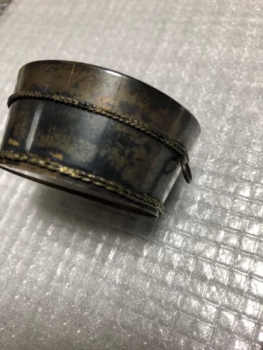 花刺し飾り入れ　銀製　古物