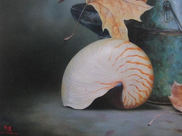 桜田晴義、静物、希少画な集画、状態良好、新品高級額・額装付