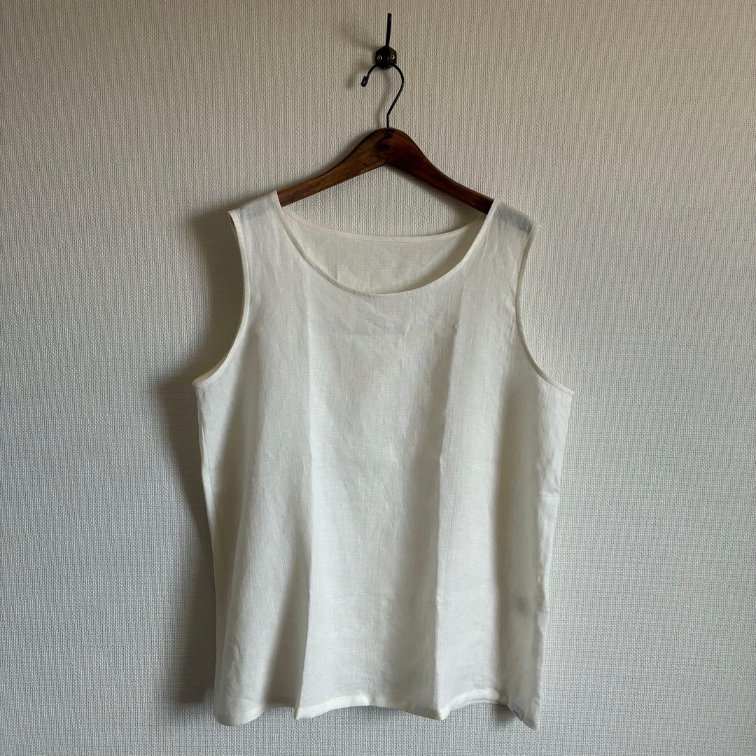 【新品】wafu ワフ 梨地 タンクトップ オフホワイト