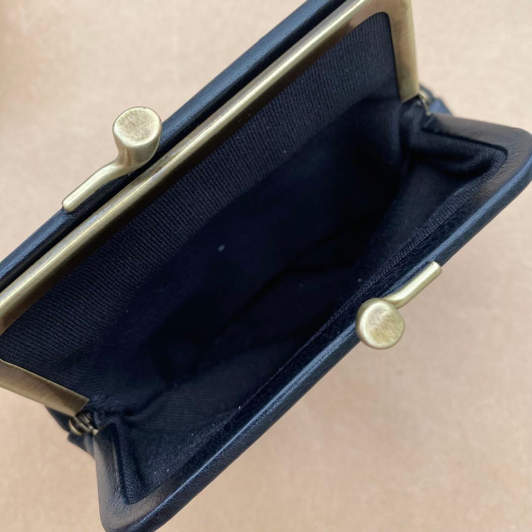 がま口　ポーチ　ミニ財布　ケース　小銭入れ　小物入れ　ブラック