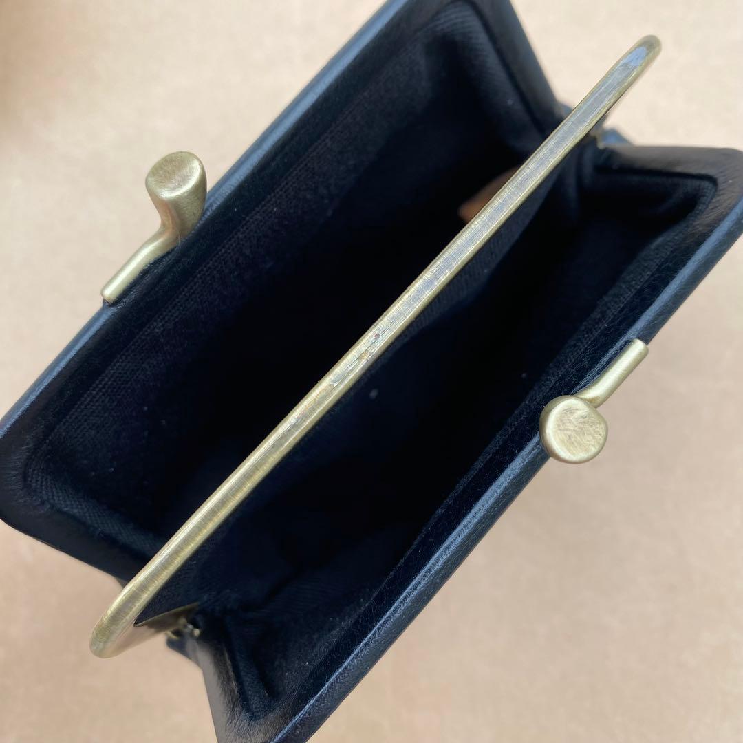 がま口　ポーチ　ミニ財布　ケース　小銭入れ　小物入れ　ブラック