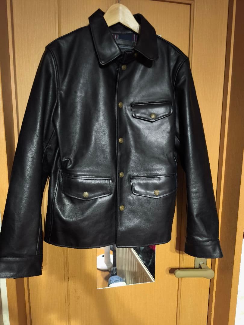 ホースハイド　クロム鞣しオイルドレザーカーコート　 L　ブレーキマン