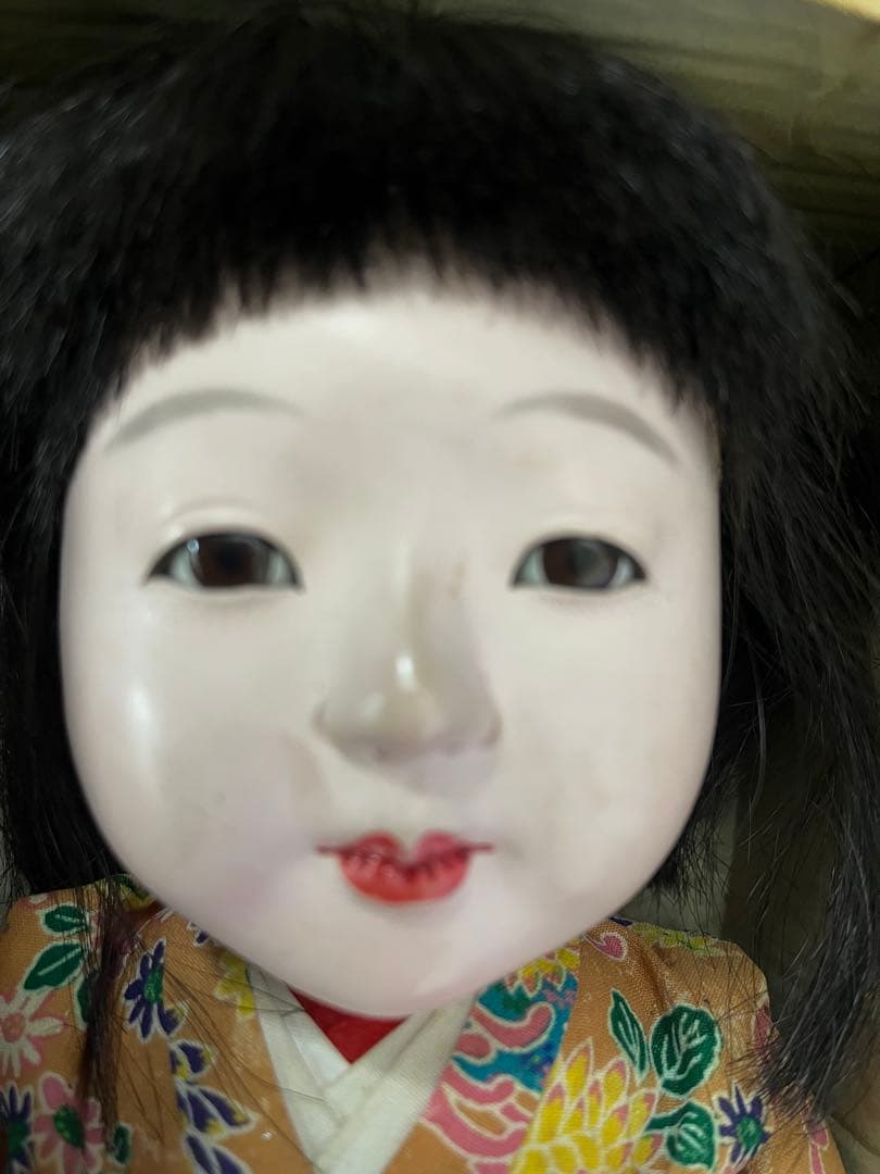 市松人形　抱き人形　アンティーク　古玩具　愛　松風　レトロ　ビスクドール