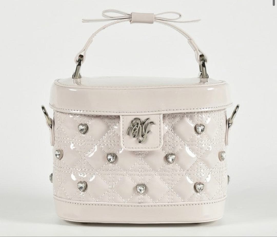 【新品未使用】evelyn ハートビジューバニティバッグ ピンク