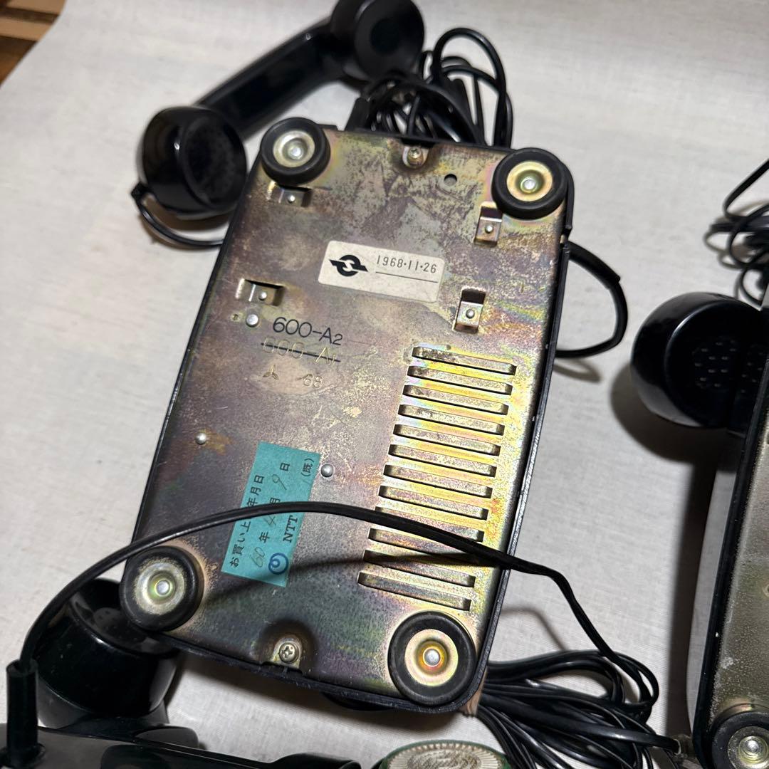 60s 昭和レトロ Japan 黒電話 ダイヤル式電話機 6台まとめ売り セット