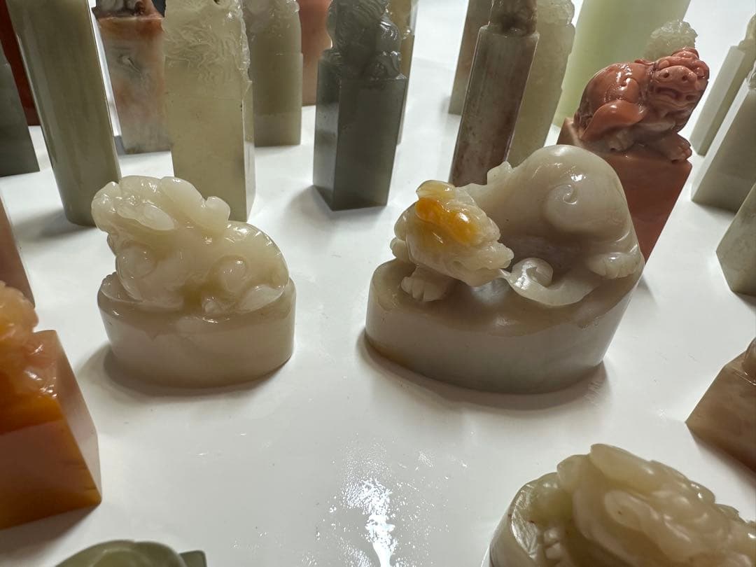 年末感謝祭　篆刻　印材　印石　まとめ　書道　落款　遊印　45点