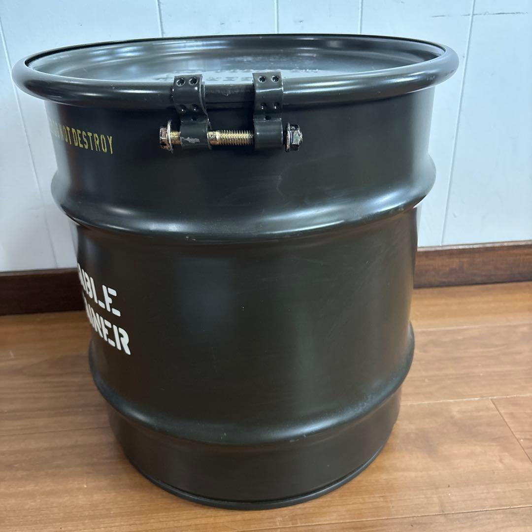 美品　米軍　実物　ペール缶　ドラム缶　ODグリーン　送料無料