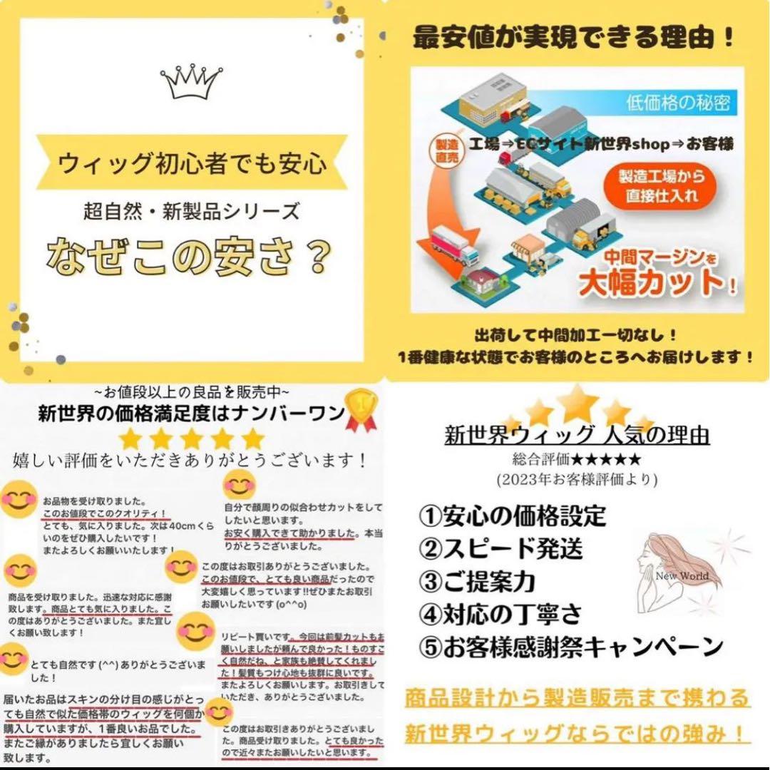 真・新健康シリーズ2025新世界人毛100%ウィッグMシルクスキン　医療ウィッグ