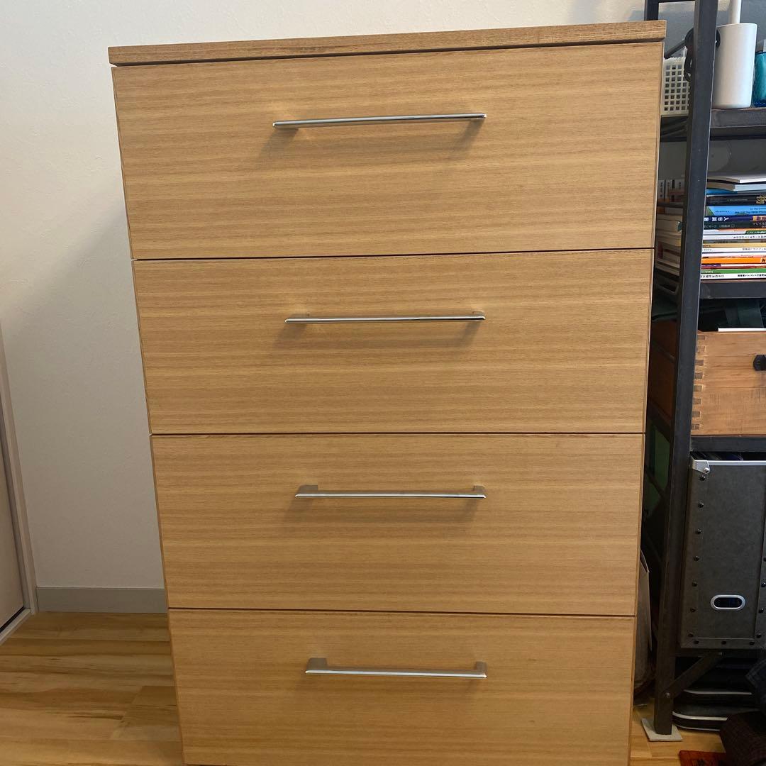 【お買い得！】木製シンプルモダンチェスト 4段