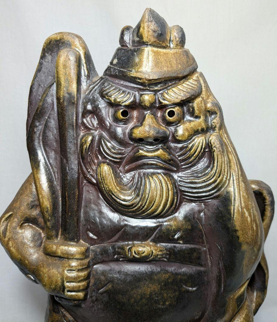 備前焼 鐘馗像 置物 縁起物 魔除け 厄除け 神仏 陶像 細工物 インテリア