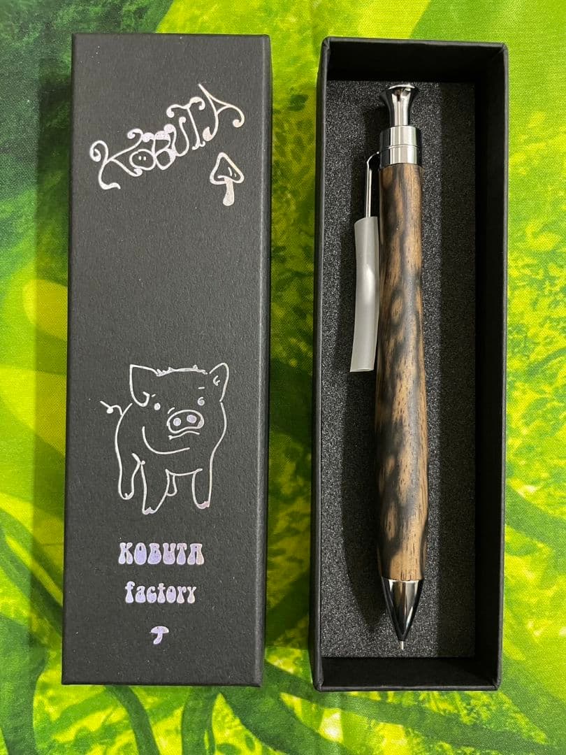 こぶた工房 黒柿孔雀杢 極上杢 シャープペンシル 0.5