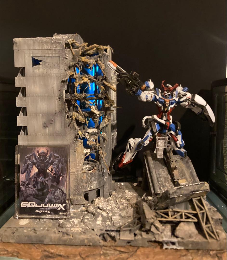【美品】HGジークアクス塗装済みジオラマ&未開封ジークアクス