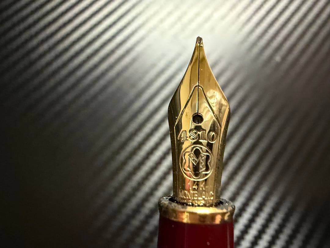 美品 モンブラン マイスターシュテュック 144 ボルドー 全金 F 万年筆