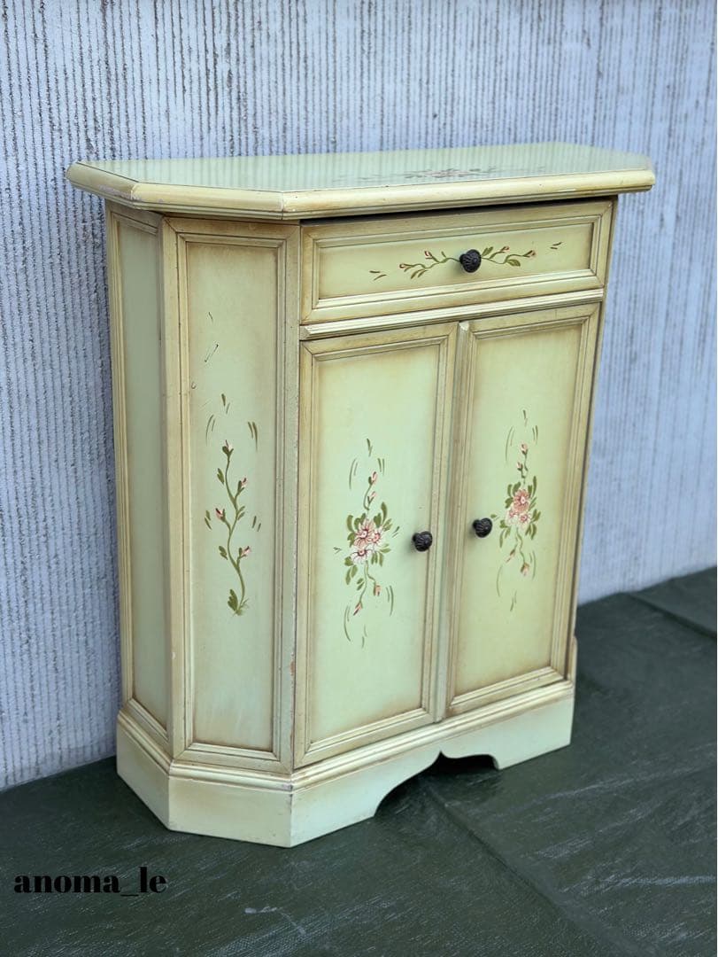 【コンソール】木製　トールペイント　シャビーシック　花台　飾り台　アンティーク◎