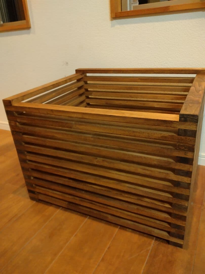 木製　ハンドメイド　オーダー　ロの字　棚　シェルフ　水槽台　アクアラック　金魚