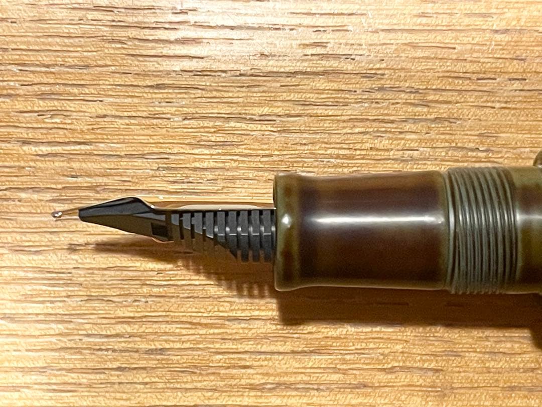 中屋万年筆　シガーピッコロ　本堅地　碧溜　新品未使用品