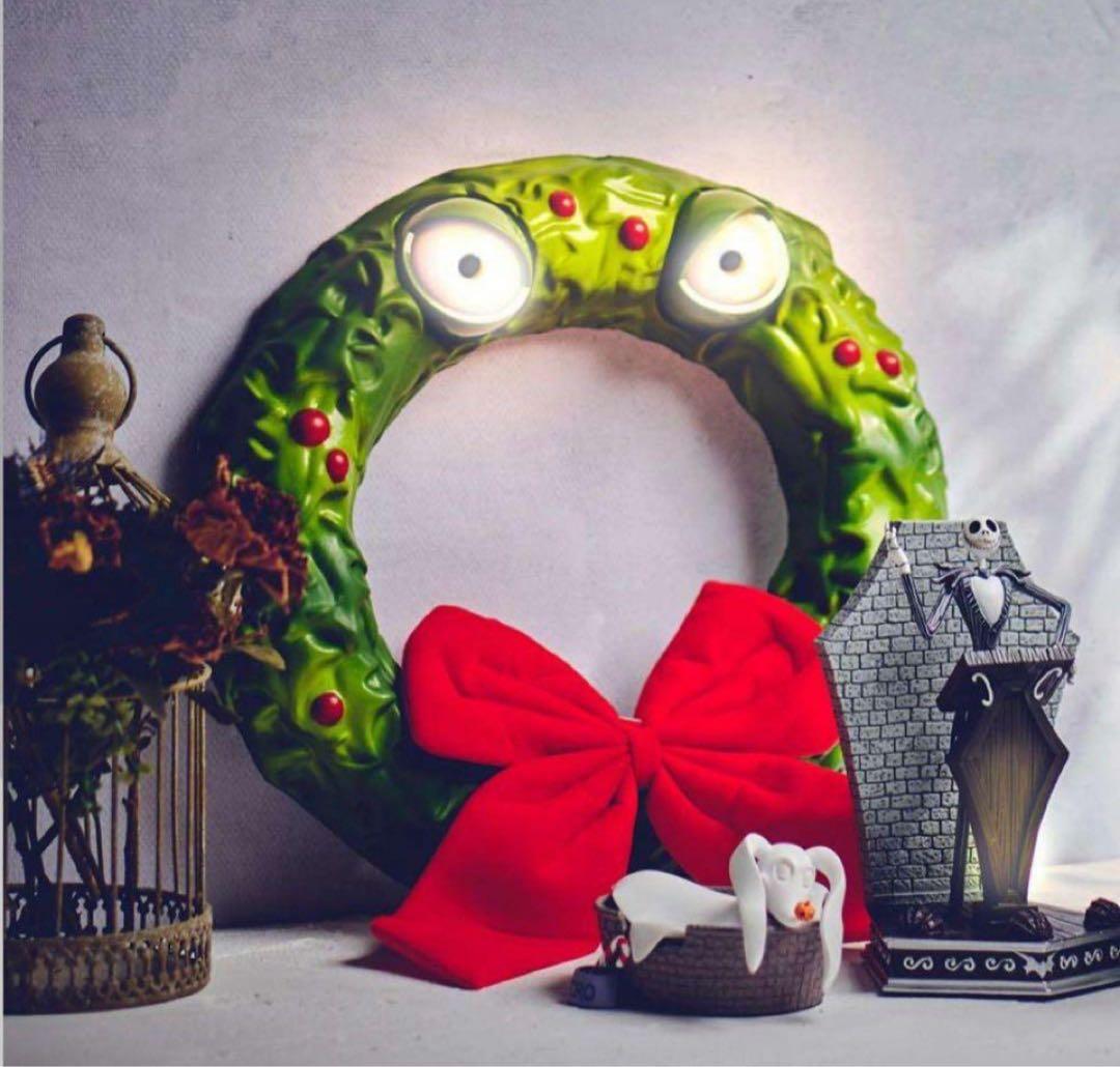新品　光る　クリスマスリース　ナイトメアビフォアクリスマス