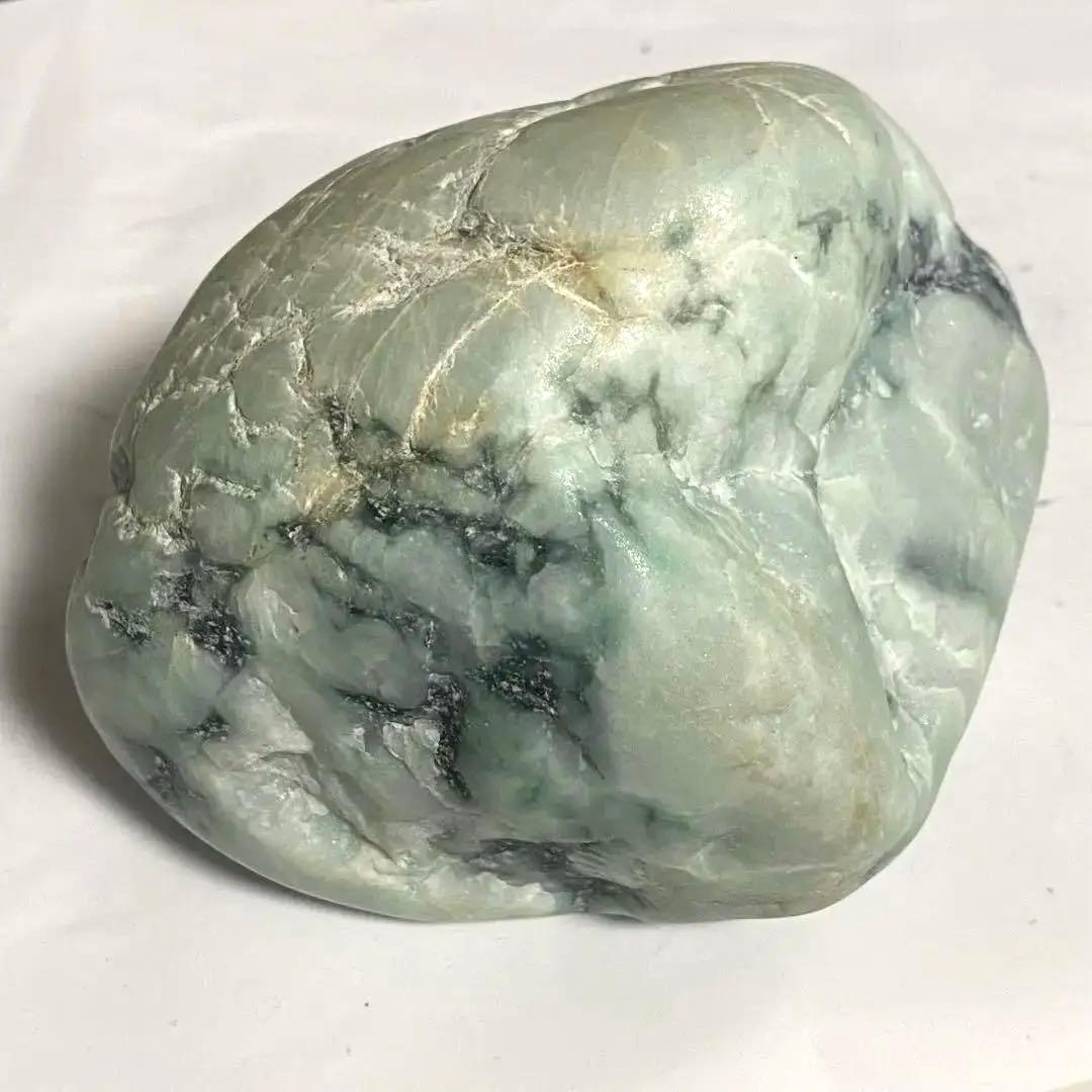 糸魚川翡翠　上質　白緑　小滝圧砕　1053g