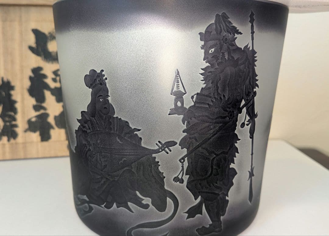 『七福神』水指　茶道具　硝子ガラス義山布袋恵比寿大黒天毘沙門天弁財天福禄寿寿老人