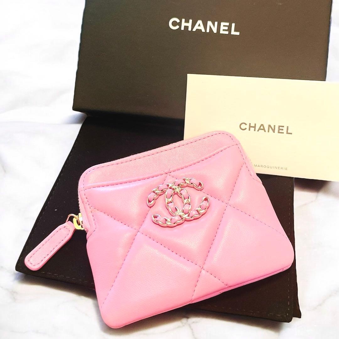 【未使用】CHANEL マトラッセ ピンク ラムスキン ケース ココマーク