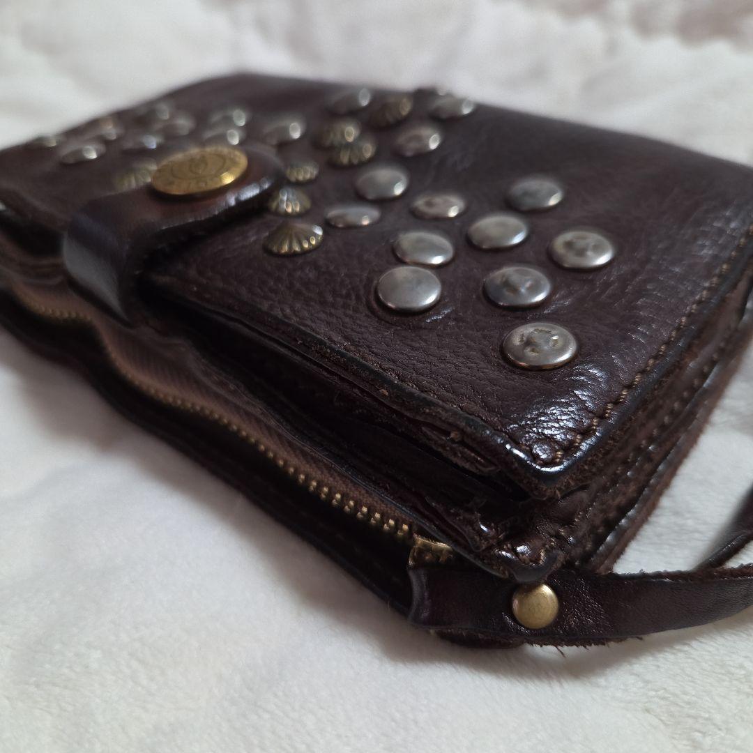 CAMPOMAGGI　二つ折り革財布　スタッズ　イタリア製