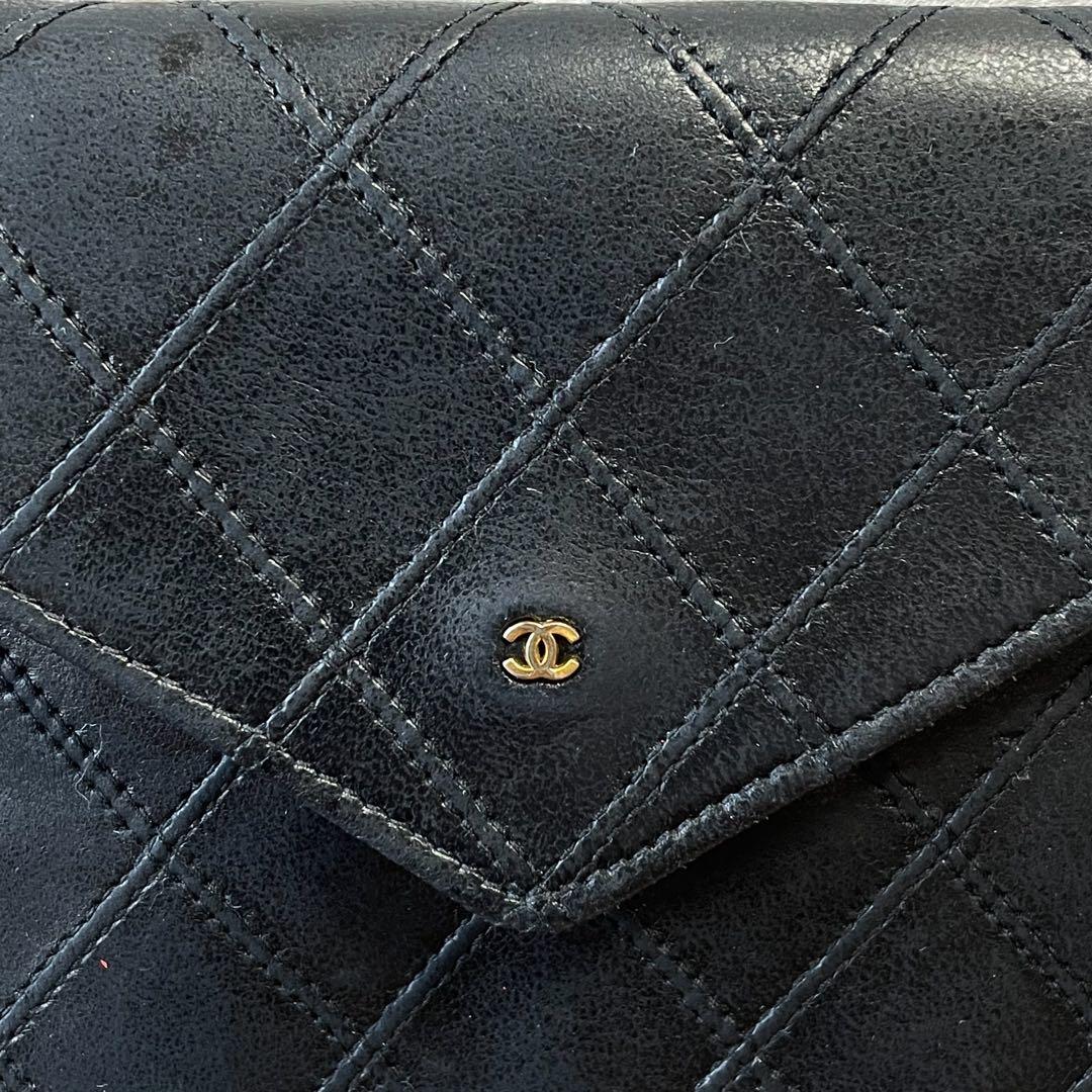 シャネル マトラッセ レザー 財布 ケース カードケース ビコローレ