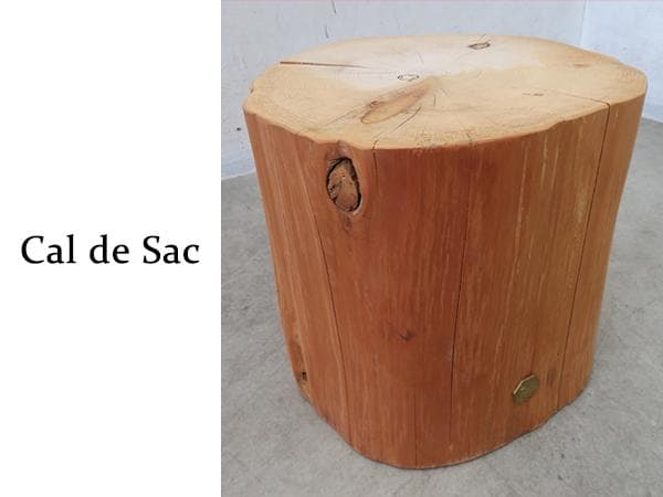 展示品■カルデサックジャパン■ヒバ■丸太スツール/サイドテーブル■青森ヒバの丸太