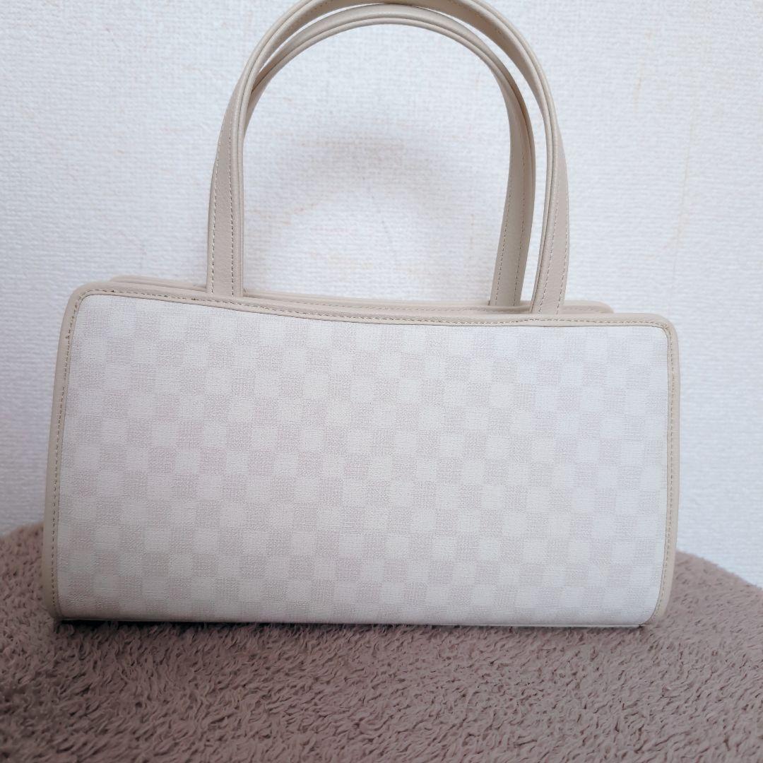 未使用✨岩佐　和装　バッグ　草履　市松模様　白