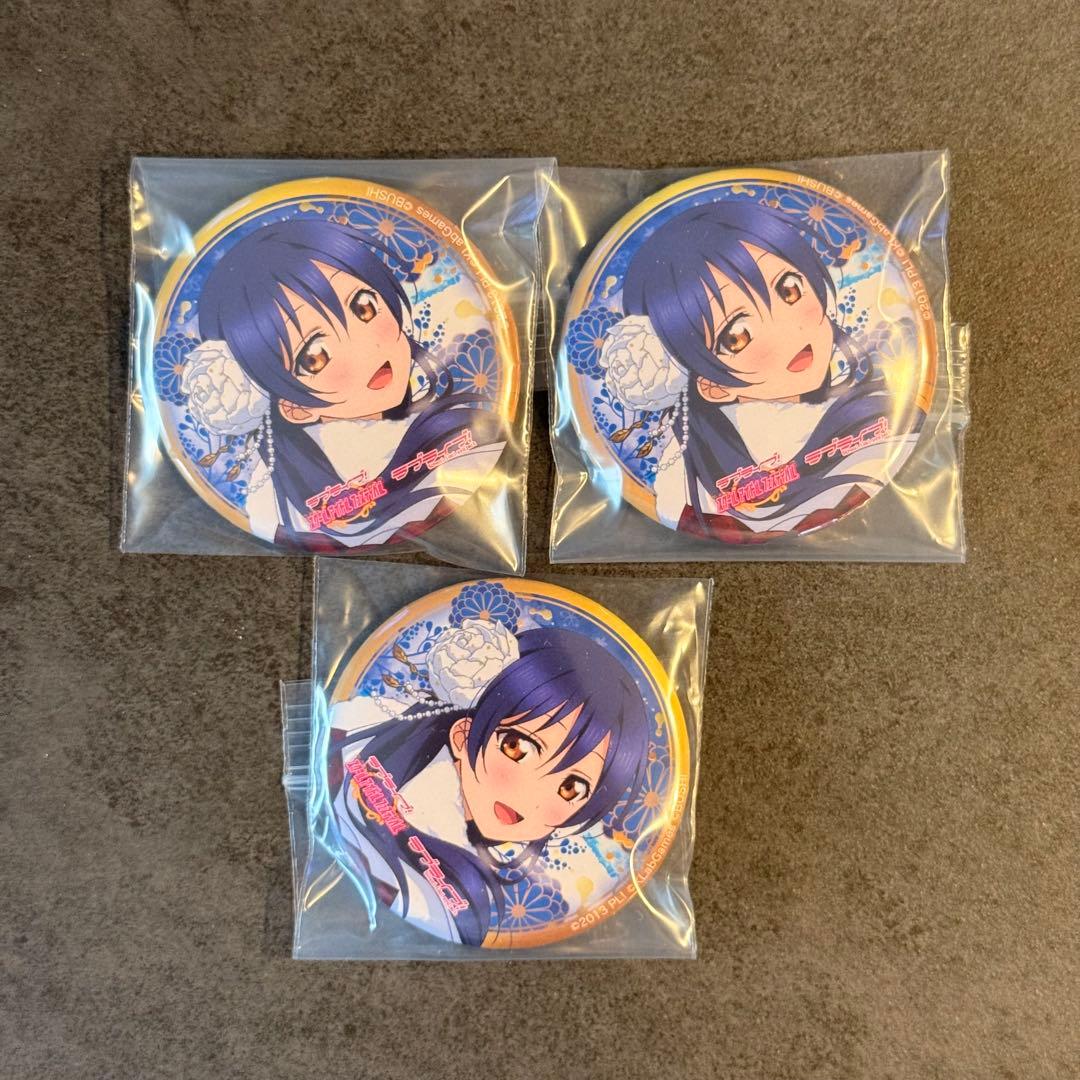 園田海未　ラブライブ μ's スクフェス 感謝祭 缶バッジ お正月編