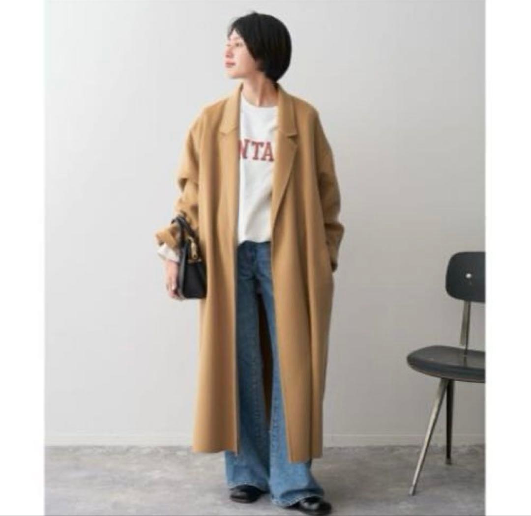 スピックアンドスパンsuper160s ロングチェスターカラーコート　サイズ38