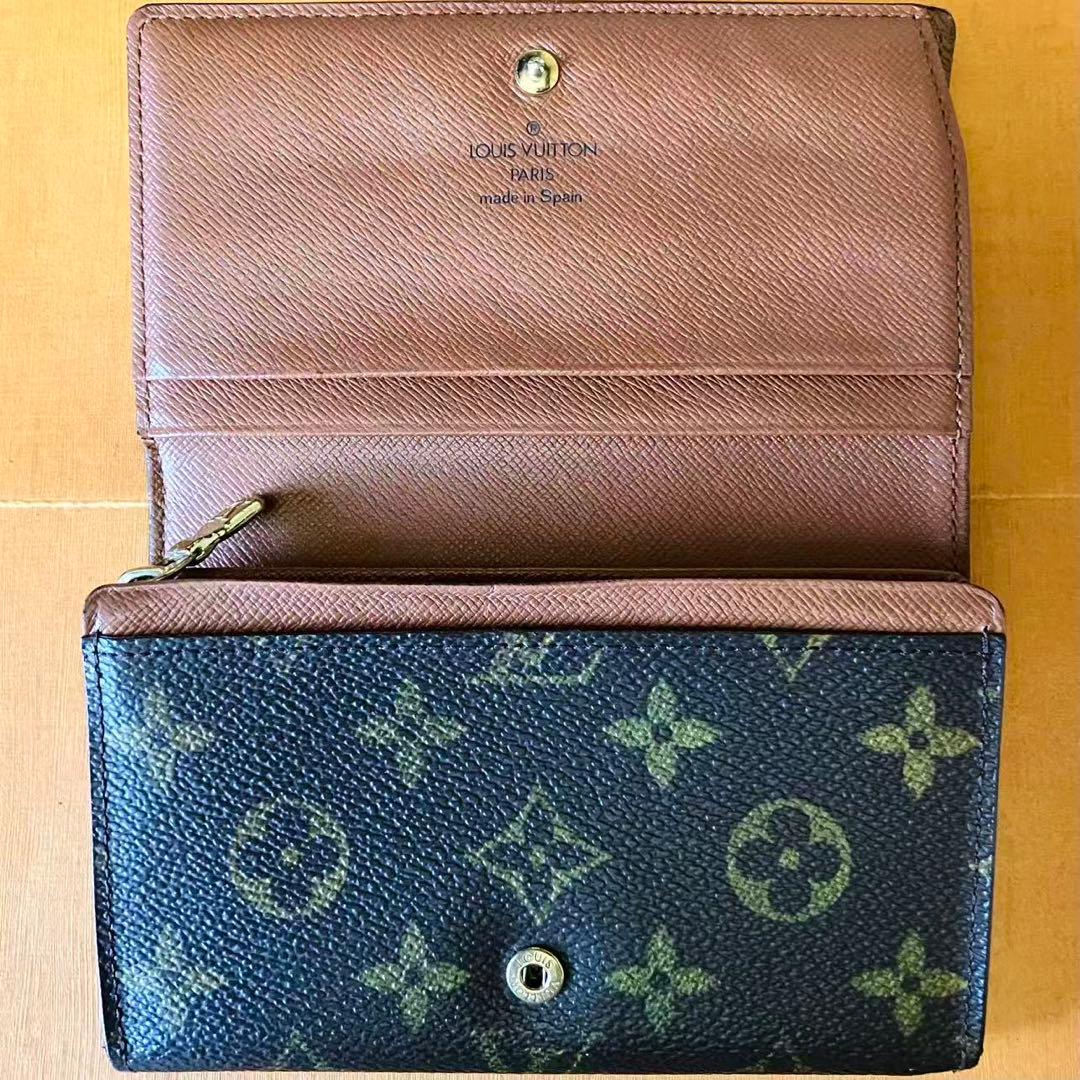 LOUIS VUITTON モノグラム トレゾール L字折り財布 内側リペア品❣️