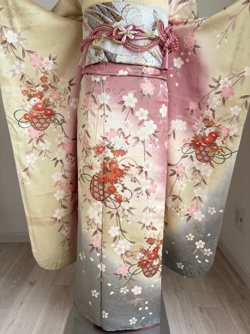 まちゅ　振袖フルセット（７点） 正絹振袖　正絹袋帯　成人式