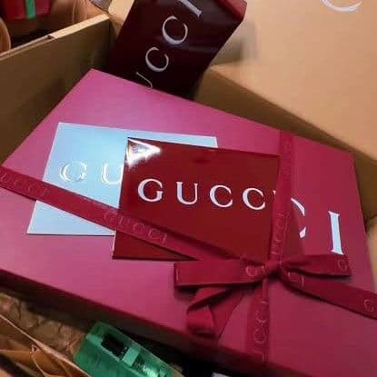 ❤新品箱袋付き❤最高級ウール❤GUCCI ジャカード マフラー❤黒&ブラウン❤