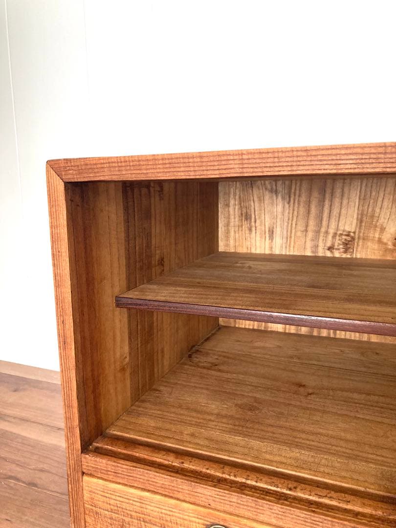 【メンテ済】アンティークの収納棚　ローボード　総桐　小物収納にも便利