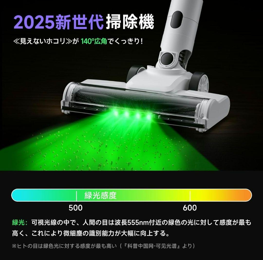 掃除機 コードレス 58kPa強力吸引 55分連続稼働 自立式 パワフル